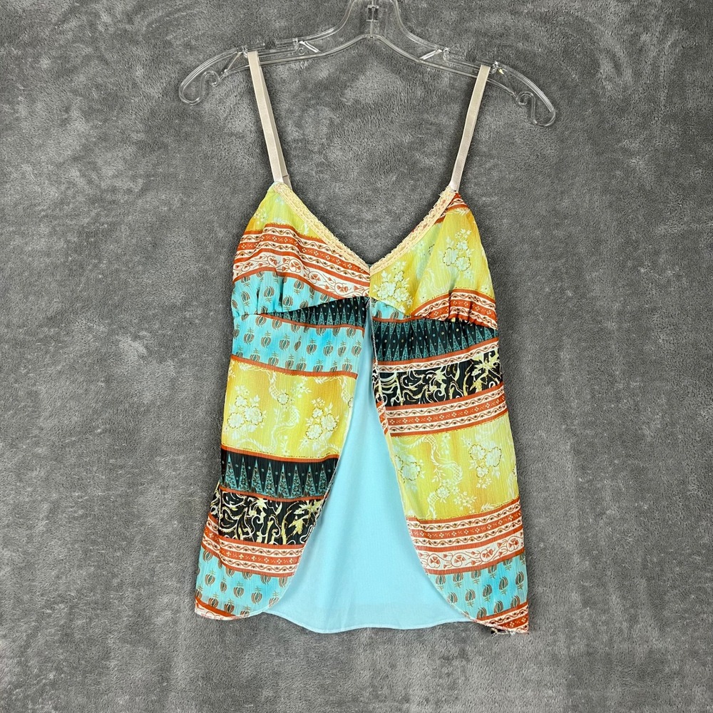 Vintage Y2K Layered Cami Top Womens S Made in Italy‎ Boho Babydoll Viscose